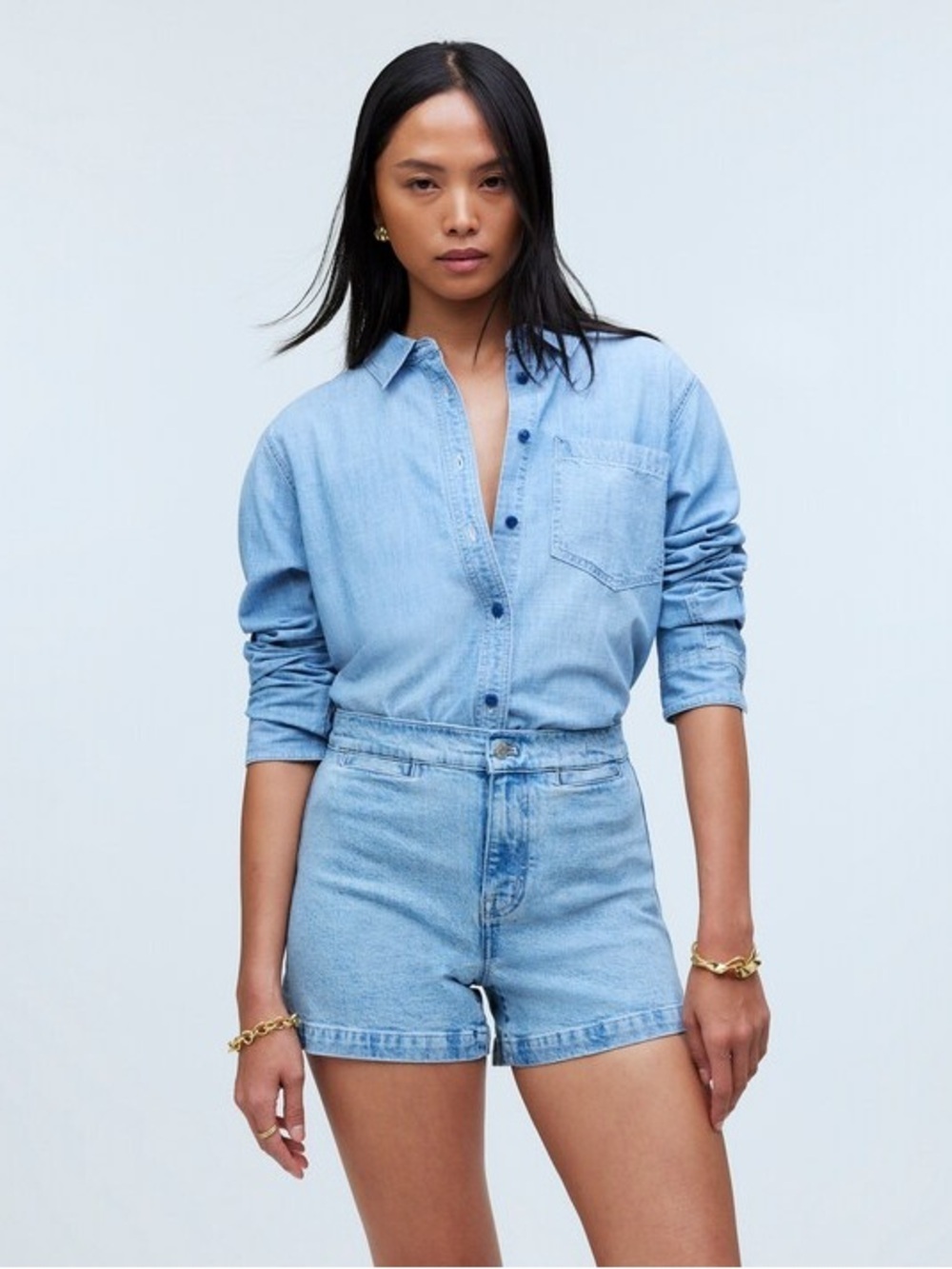 Madewell The Denim Emmett Short: Welt Pocket Edition in Kieran Wash 26